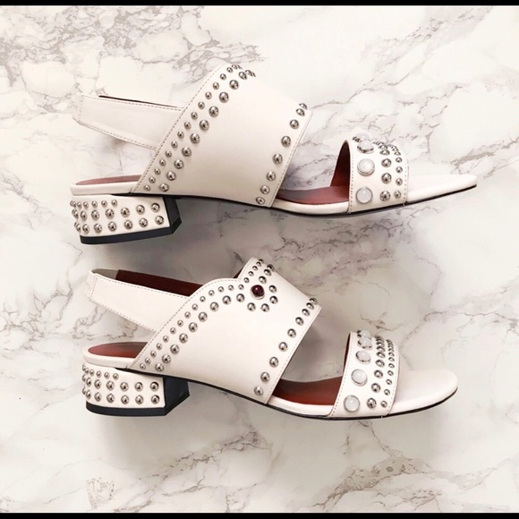 White Studded Sandals - Picture 2 of 6